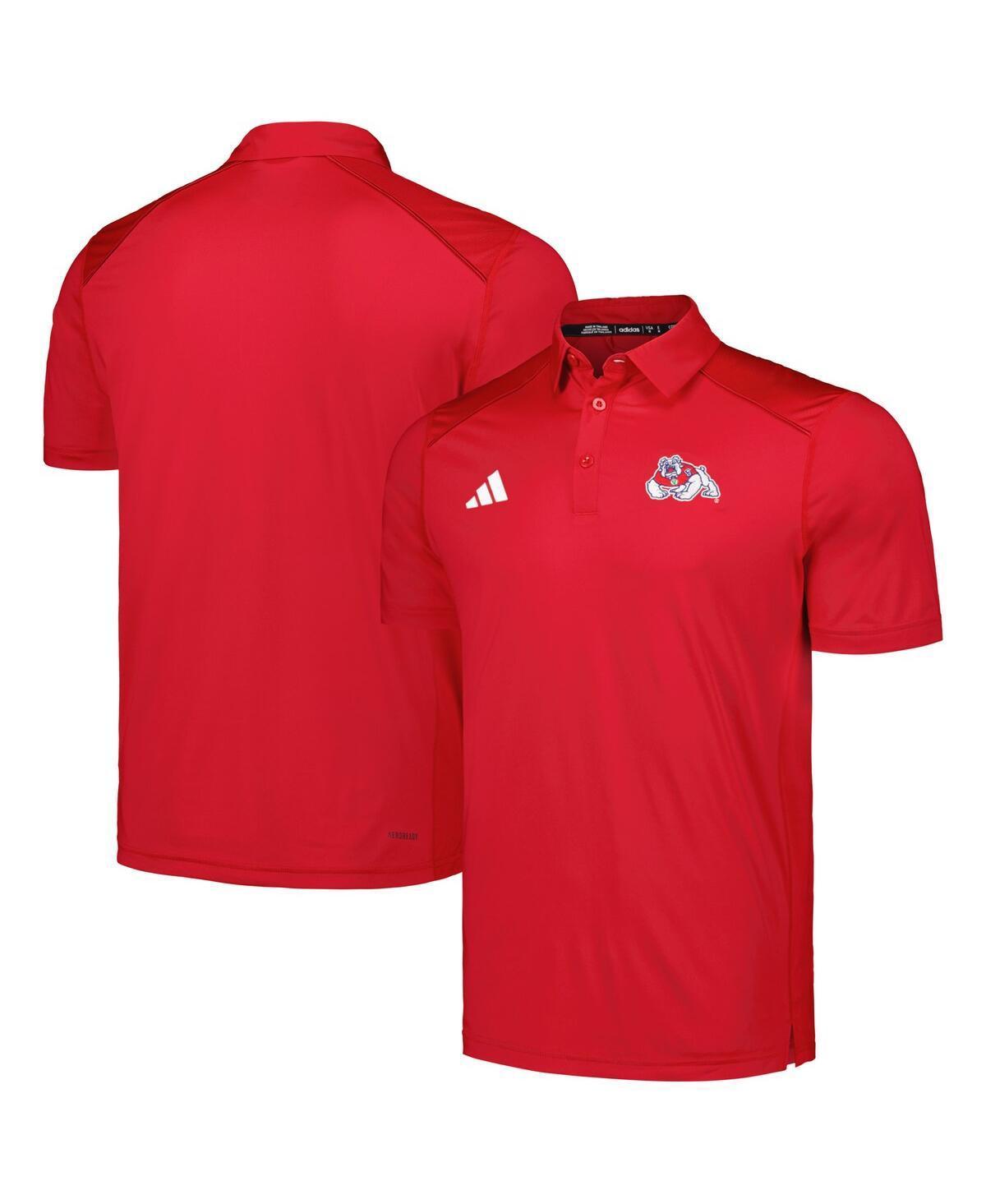 Mens adidas Red Fresno State Bulldogs Classic AEROREADY Polo Product Image