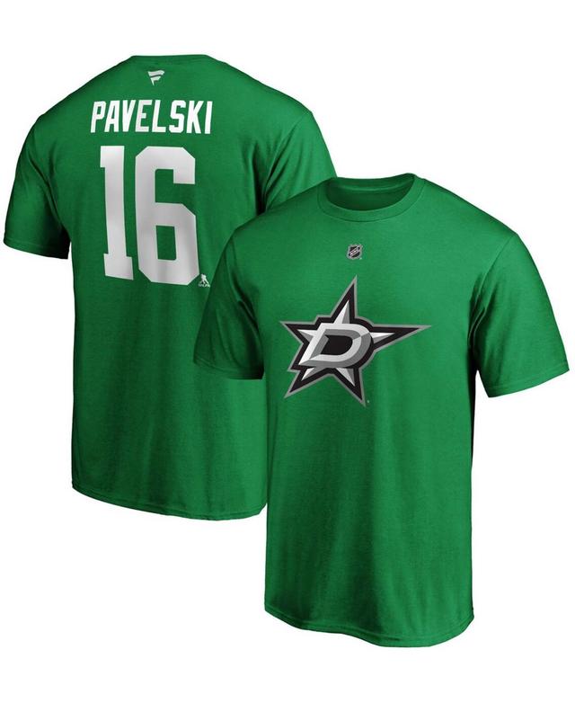 Mens Fanatics Branded Jamie Benn Kelly Green Dallas Stars Authentic Stack Name & Number T-Shirt Product Image