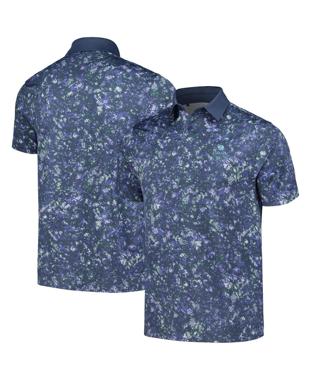 Under Armour Mens Navy The Zurich Classic Halftones Print Polo Shirt Product Image