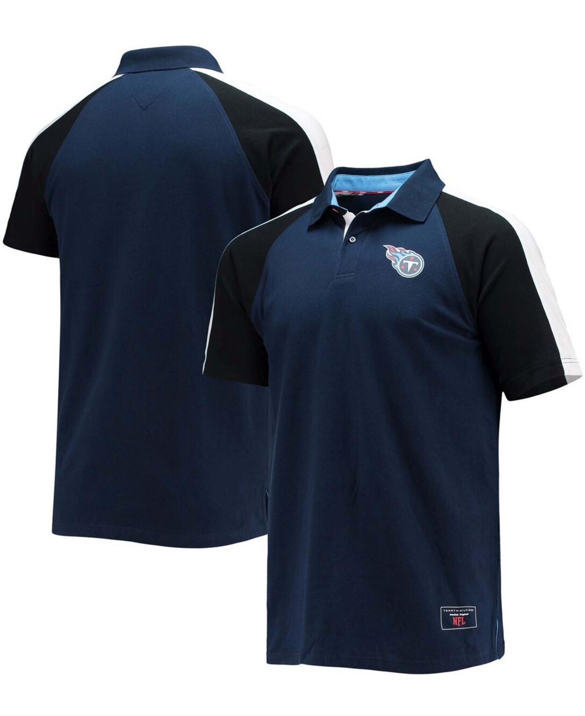 Mens Navy and White Tennessee Titans Holden Raglan Polo Shirt - Navy Product Image