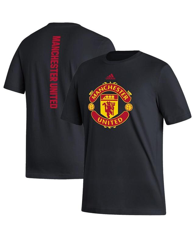 Adidas Mens Navy Manchester United Vertical Back T-Shirt Product Image