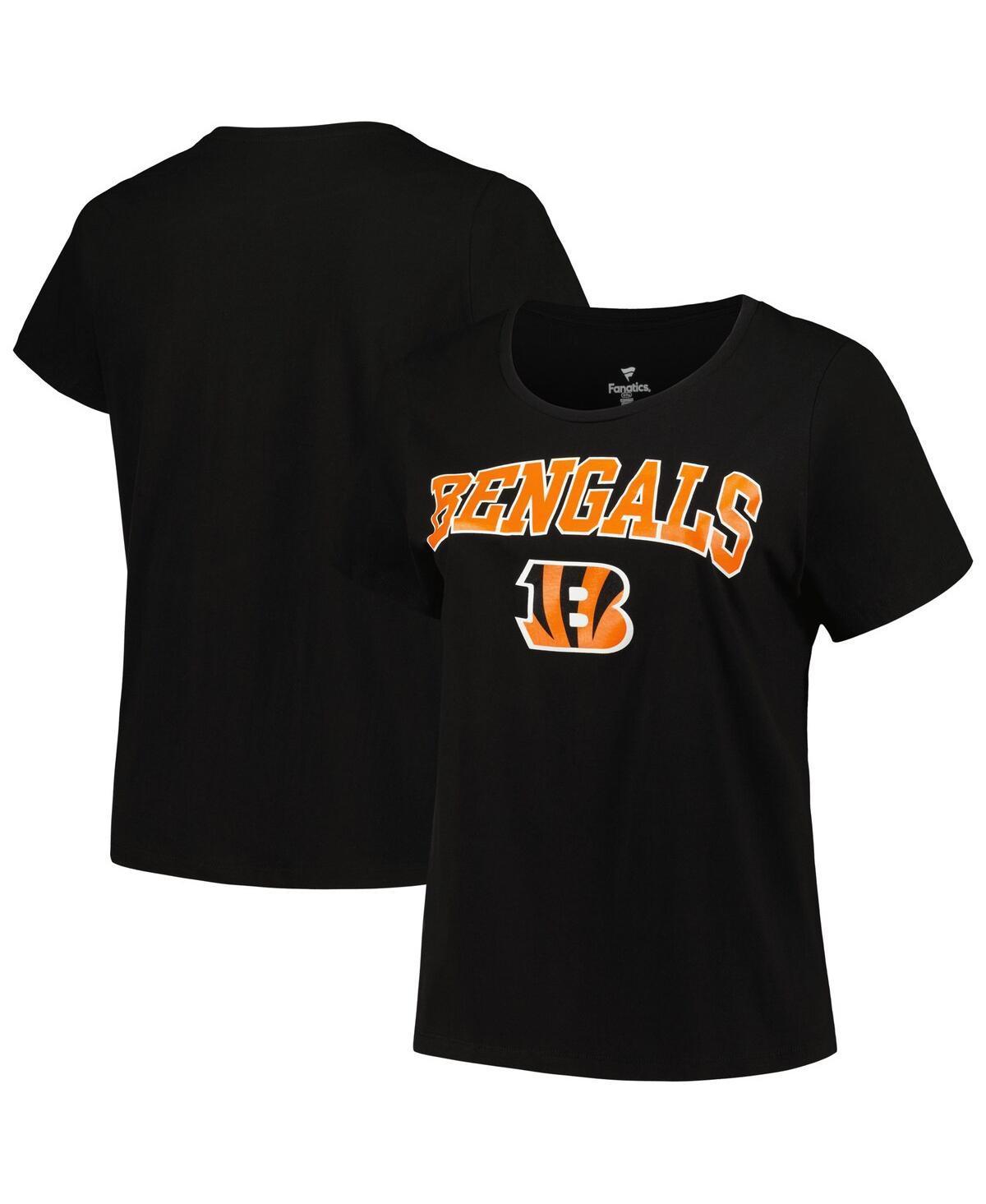 Womens Fanatics Black Cincinnati Bengals Plus Size Arch Over Logo T-shirt Product Image