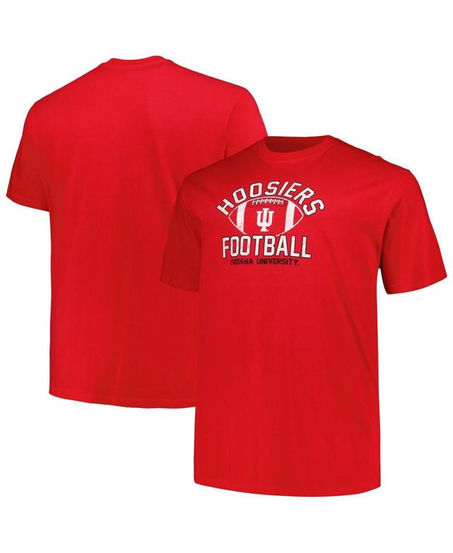 Champion Mens Crimson Indiana Hoosiers Big Tall Football Helmet T-Shirt Product Image