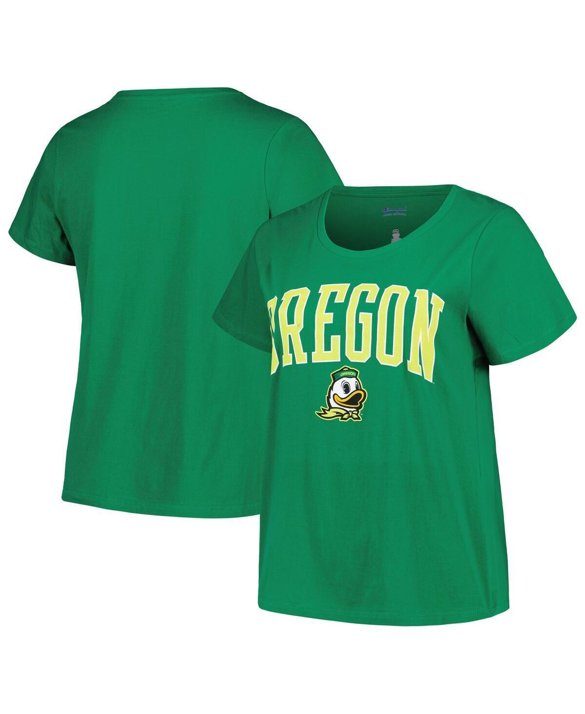 Womens Profile Green Oregon Ducks Plus Size Arch Over Logo Scoop Neck T-shirt Product Image