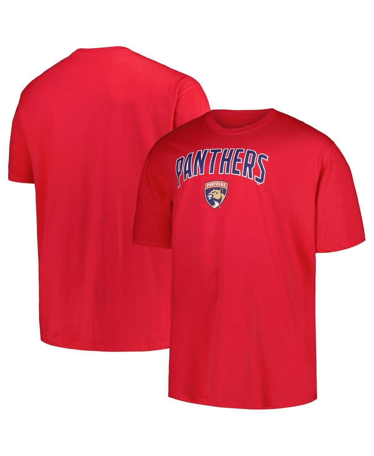 Mens Profile Red Florida Panthers Big & Tall Arch Over Logo T-Shirt Product Image