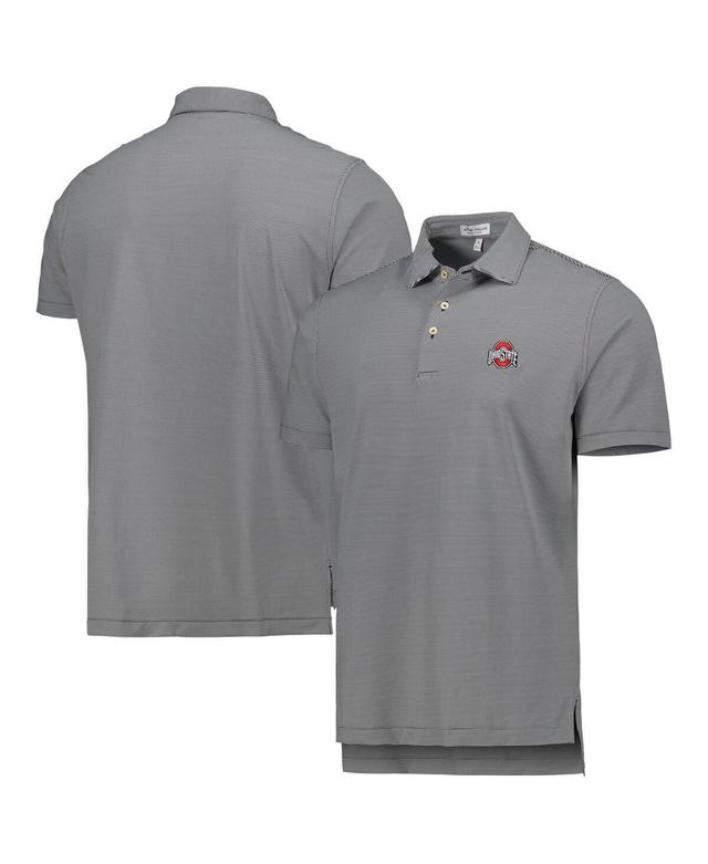 Mens Peter Millar Black Ohio State Buckeyes Jubilee Striped Performance Jersey Polo Shirt Product Image