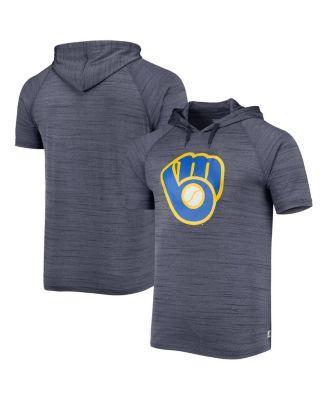 Mens Stitches Navy Milwaukee Brewers Raglan Hoodie T-shirt Product Image