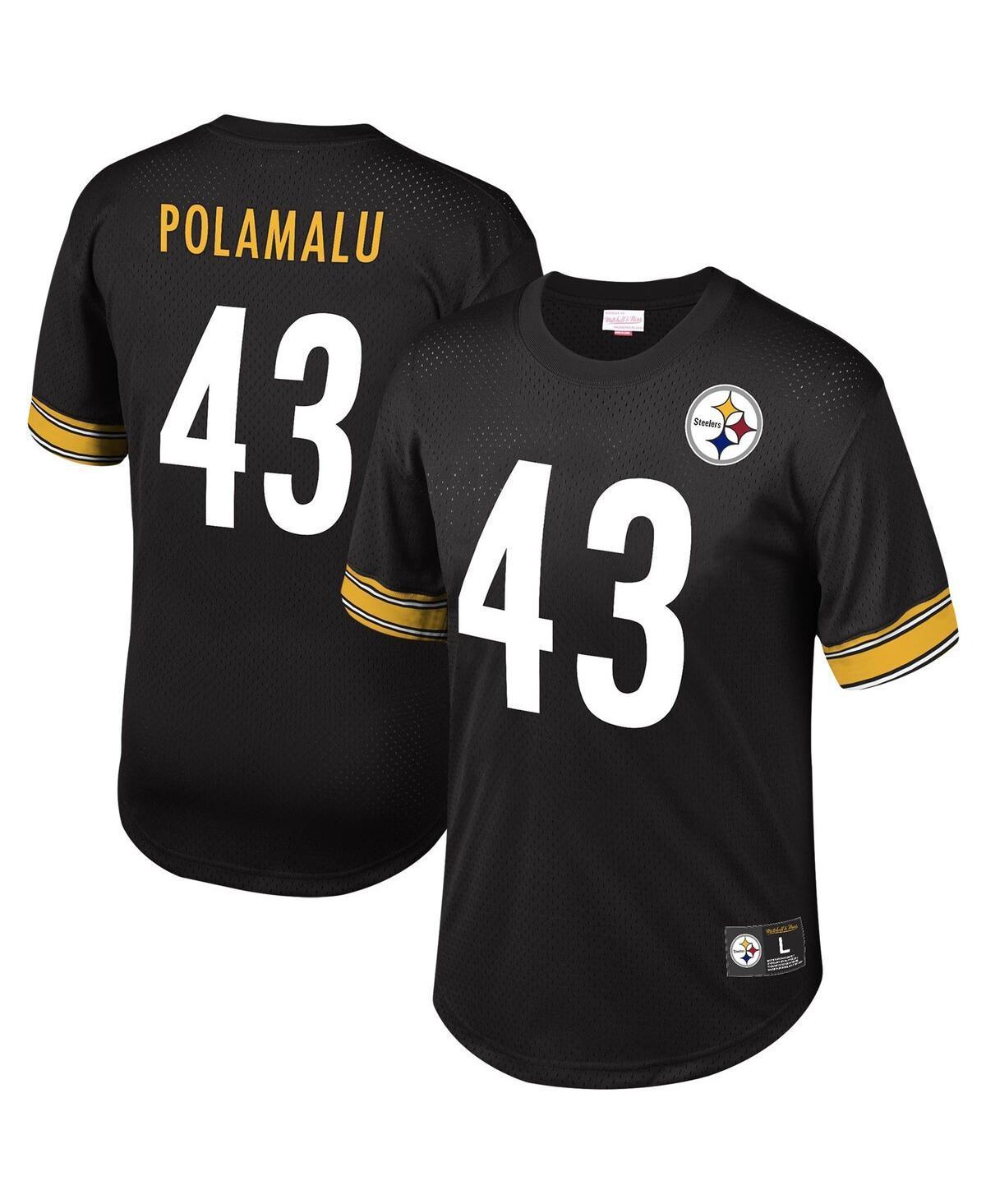 Mens Troy Polamalu Black Pittsburgh Steelers Retired Player Name and Number Mesh Top Product Image