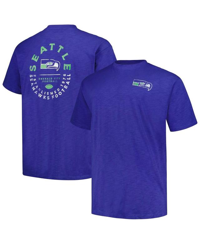 Mens Profile Royal Seattle Seahawks Big & Tall Two-Hit Throwback T-Shirt Product Image