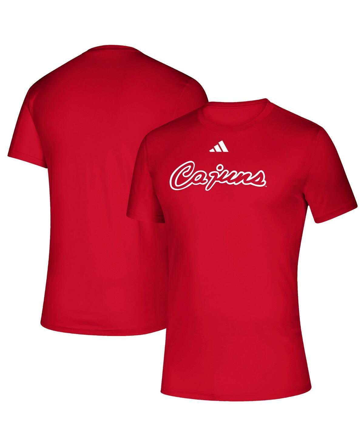 Mens adidas Red Louisiana Ragin Cajuns Vault Script Creator T-Shirt Product Image