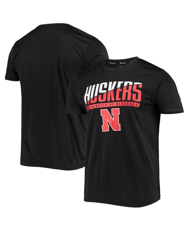 Mens Champion Nebraska Huskers Team Wordmark Slash T-Shirt Product Image