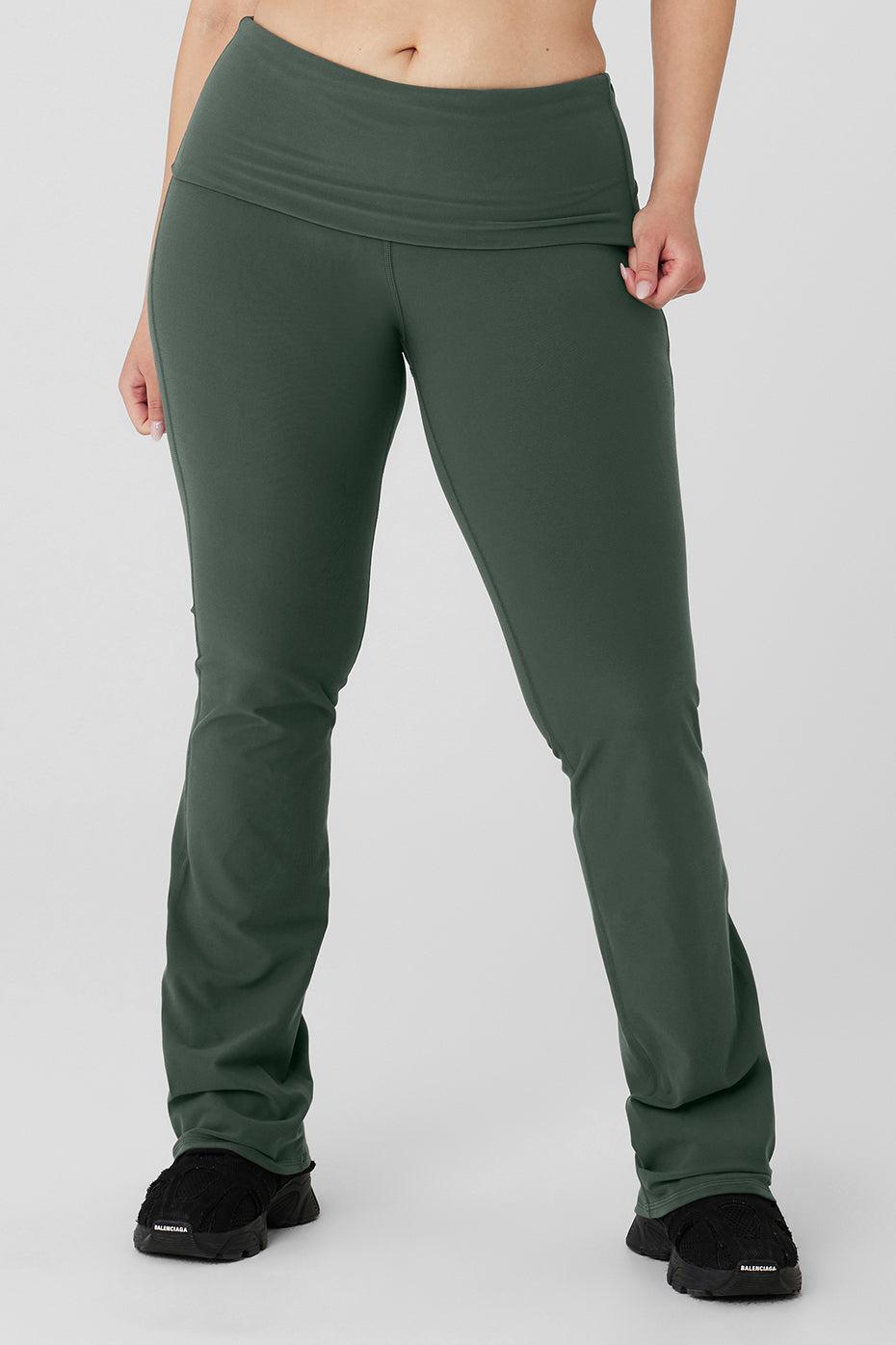 Alosoft Foldover Bootcut Legging - Dark Cactus Product Image