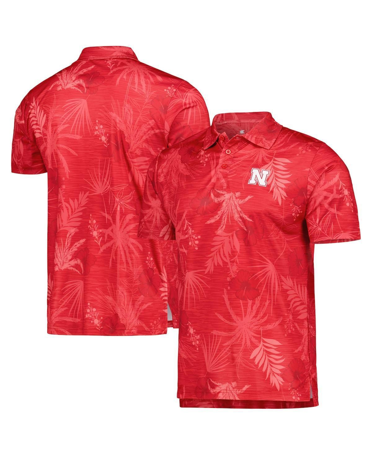 Mens Colosseum Scarlet Nebraska Huskers Palms Team Polo Product Image