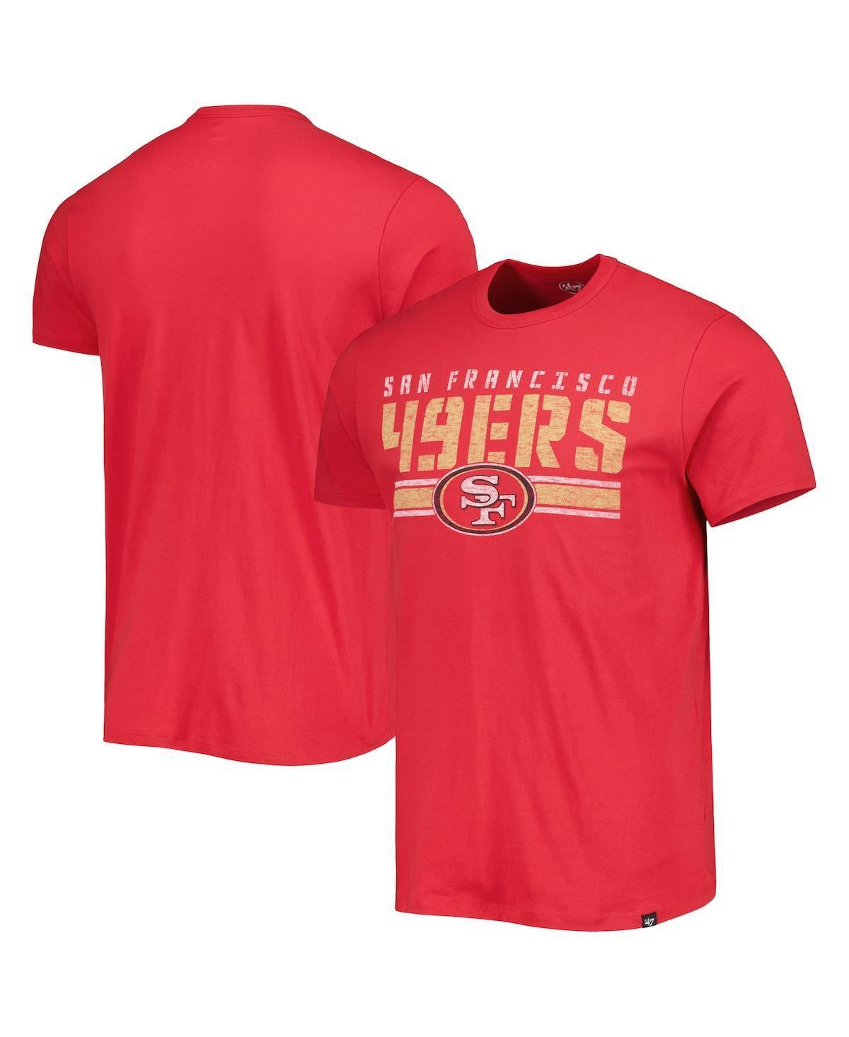 Mens 47 Brand Scarlet San Francisco 49Ers Team Stripe T-shirt Product Image