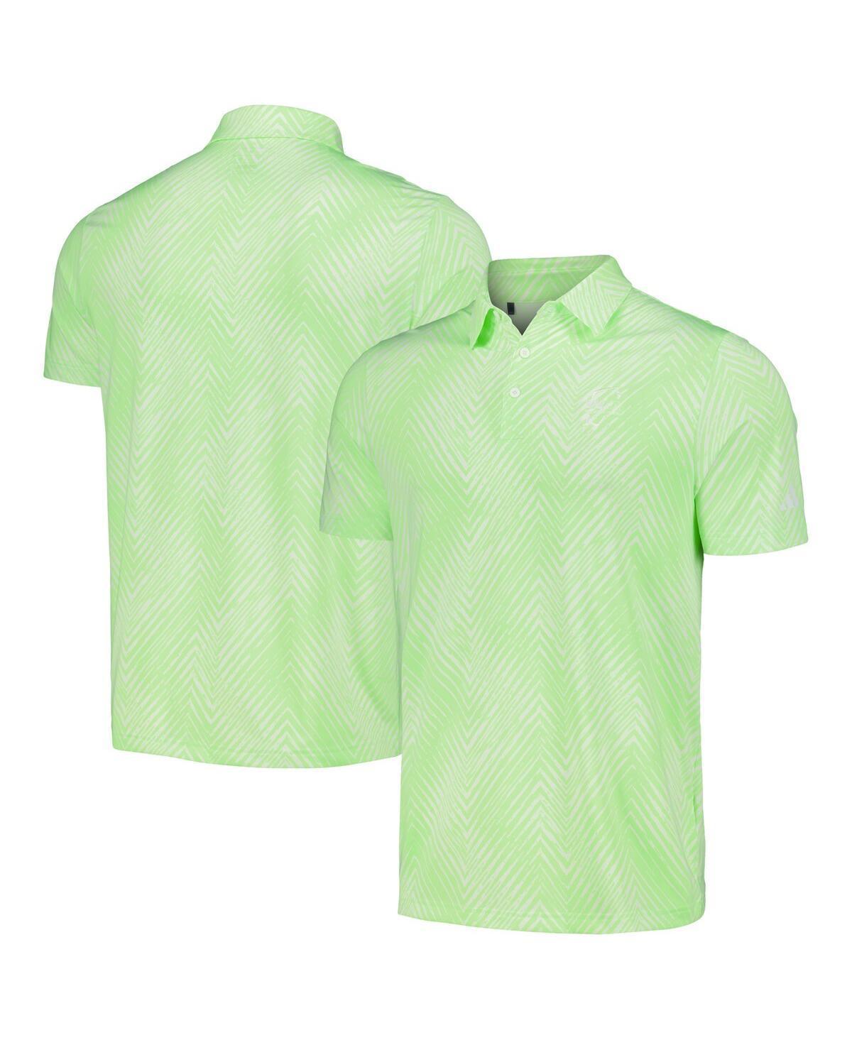 Adidas Mens Neon Green Wm Phoenix Open Ultimate365 Allover Print Polo - Grespa Product Image