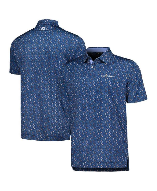 Mens FootJoy Navy The Players Custom Print Performance Polo Shirt Product Image