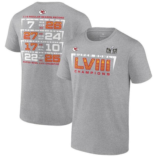 Mens Fanatics Branded Heather Gray Kansas City Chiefs Super Bowl LVIII Champions Counting Point Score Big & Tall T-Shirt Product Image