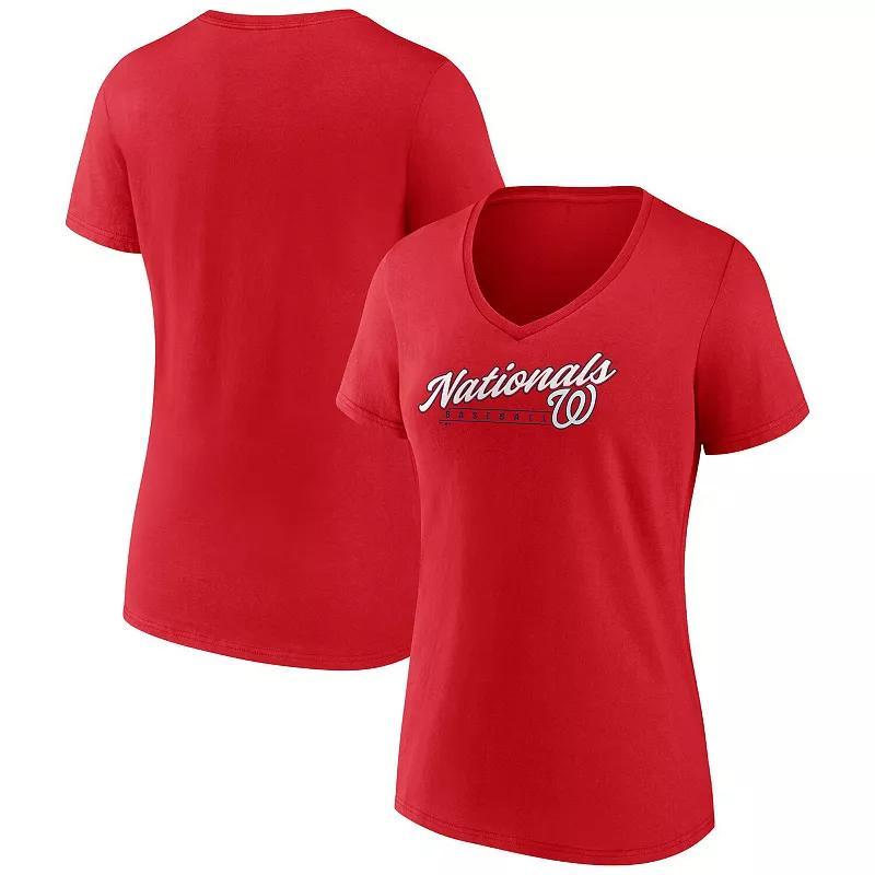 Womens Fanatics Branded Washington Nationals One & Only V-Neck T-Shirt Product Image