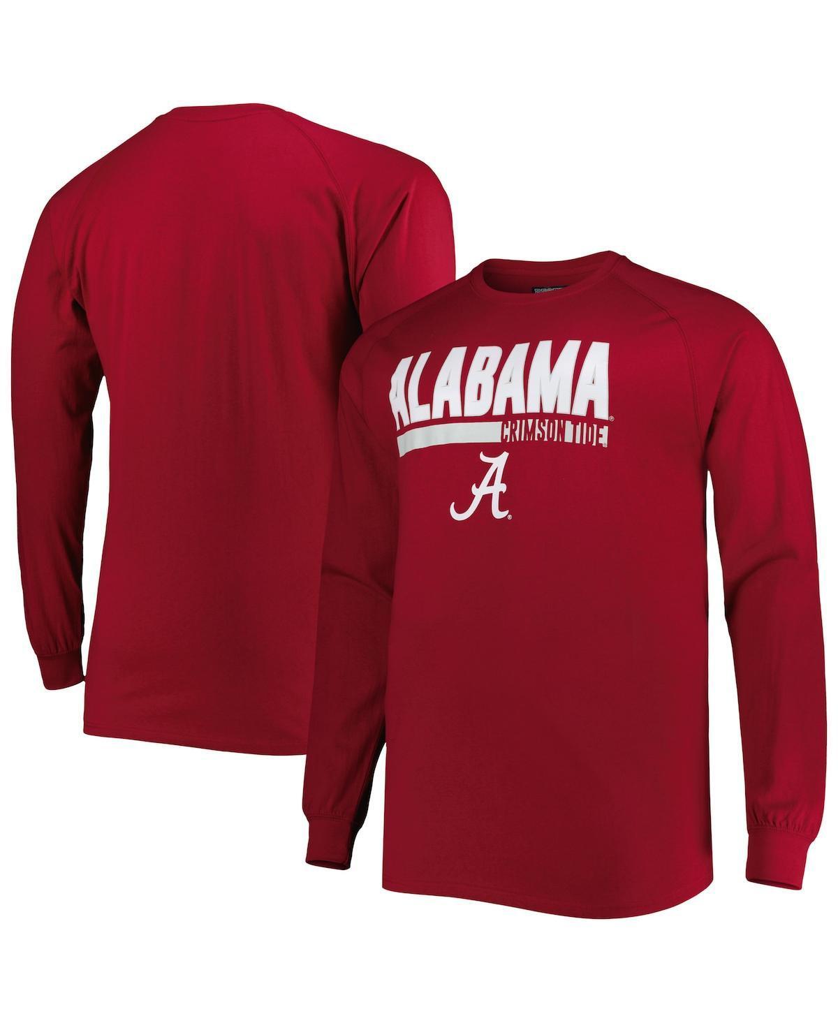 Mens Crimson Alabama Crimson Tide Big & Tall Two-Hit Raglan Long Sleeve T-Shirt Product Image