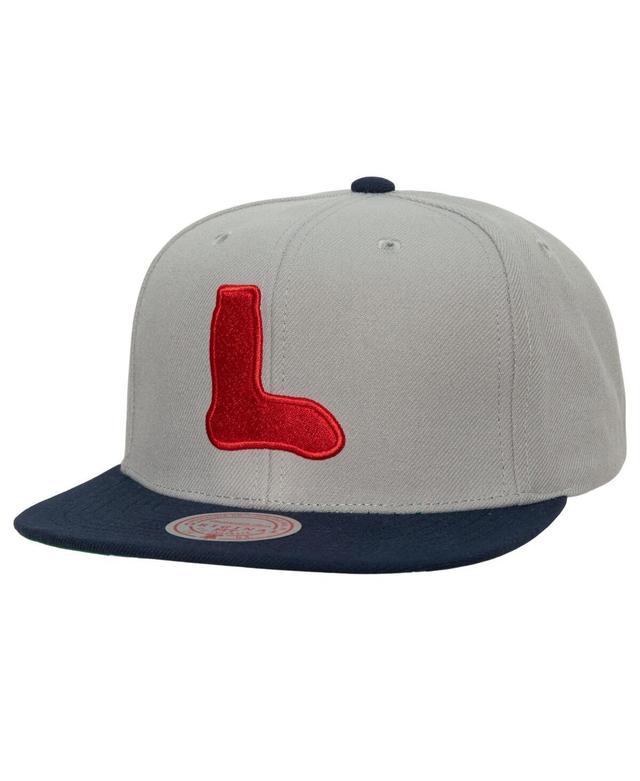 Mens Mitchell & Ness Gray Boston Red Sox Cooperstown Collection Away Snapback Hat Product Image