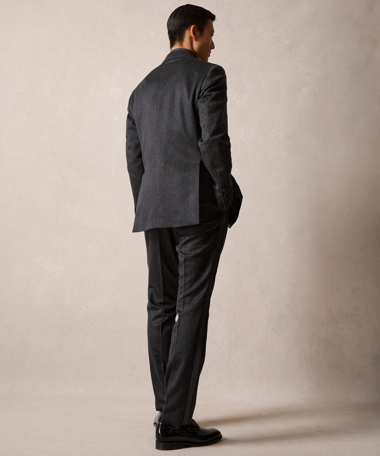 Italian Peak Lapel Cashmere Tuxedo in Grey Product Image