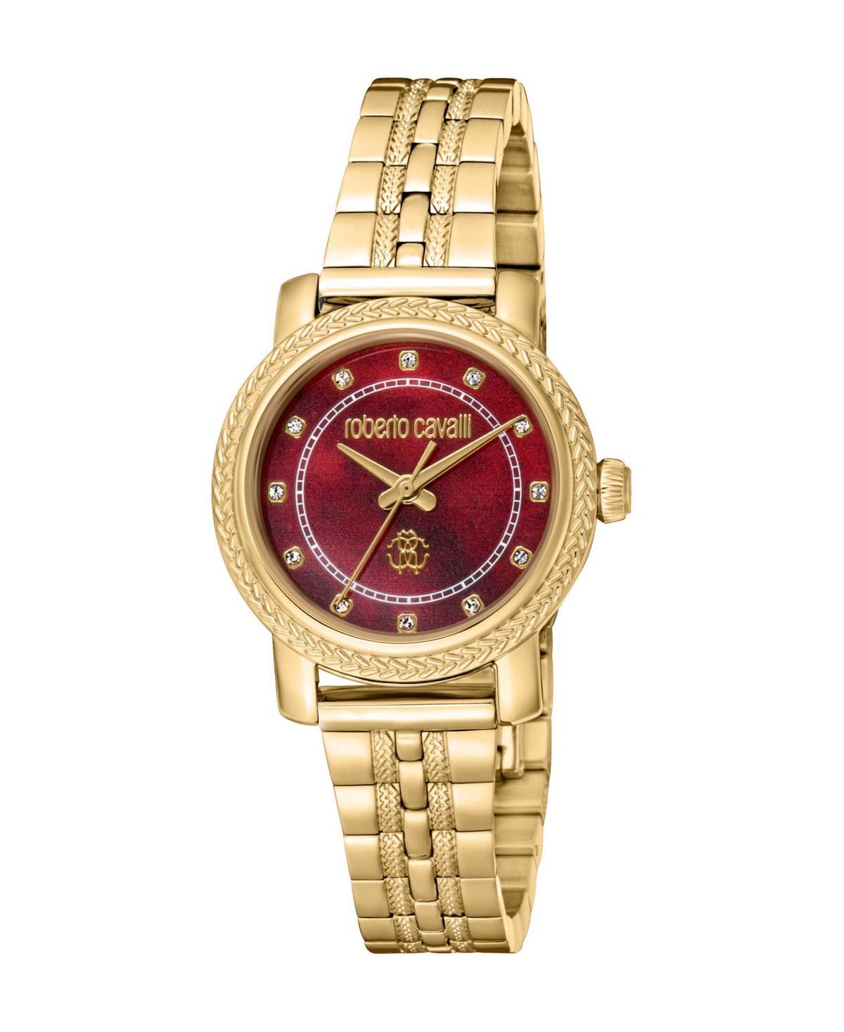 Roberto Cavalli Womens Quartz Gold-tone Stainless Steel Watch 30mm Product Image