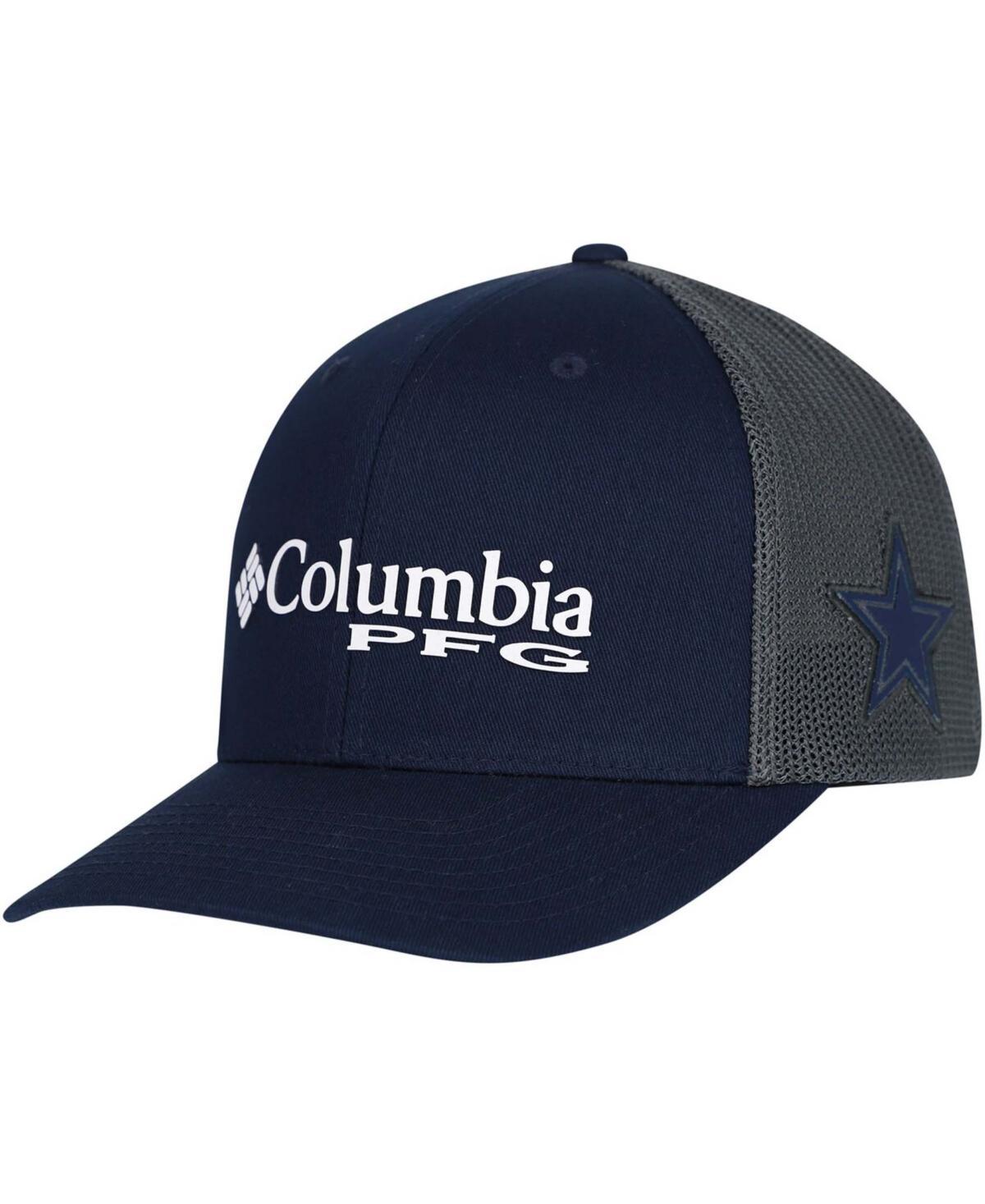 Men's Columbia Navy Dallas Cowboys PFG Mesh Snapback Hat Product Image