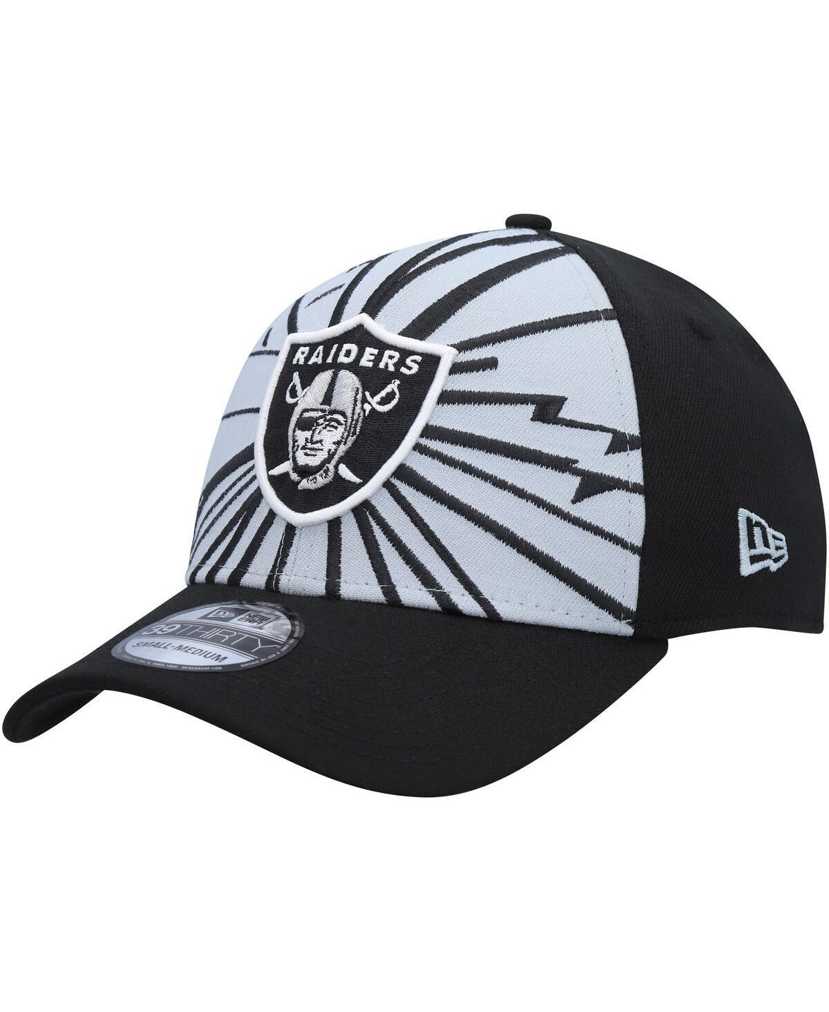 Men's New Era Gray/Black Las Vegas Raiders Shattered 39THIRTY Flex Hat Product Image