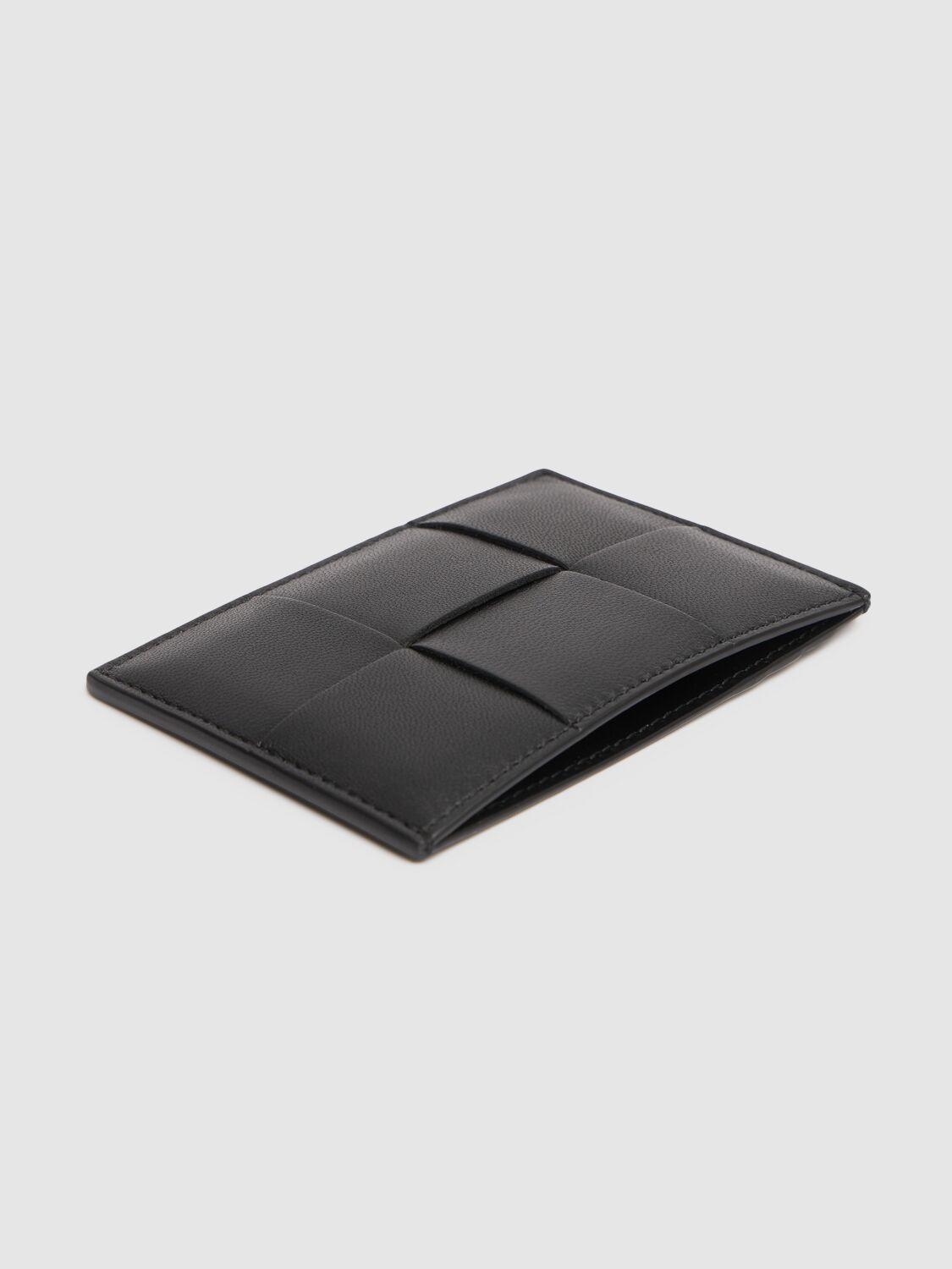 BOTTEGA VENETA Intrecciato Leather Card Case In Black Product Image