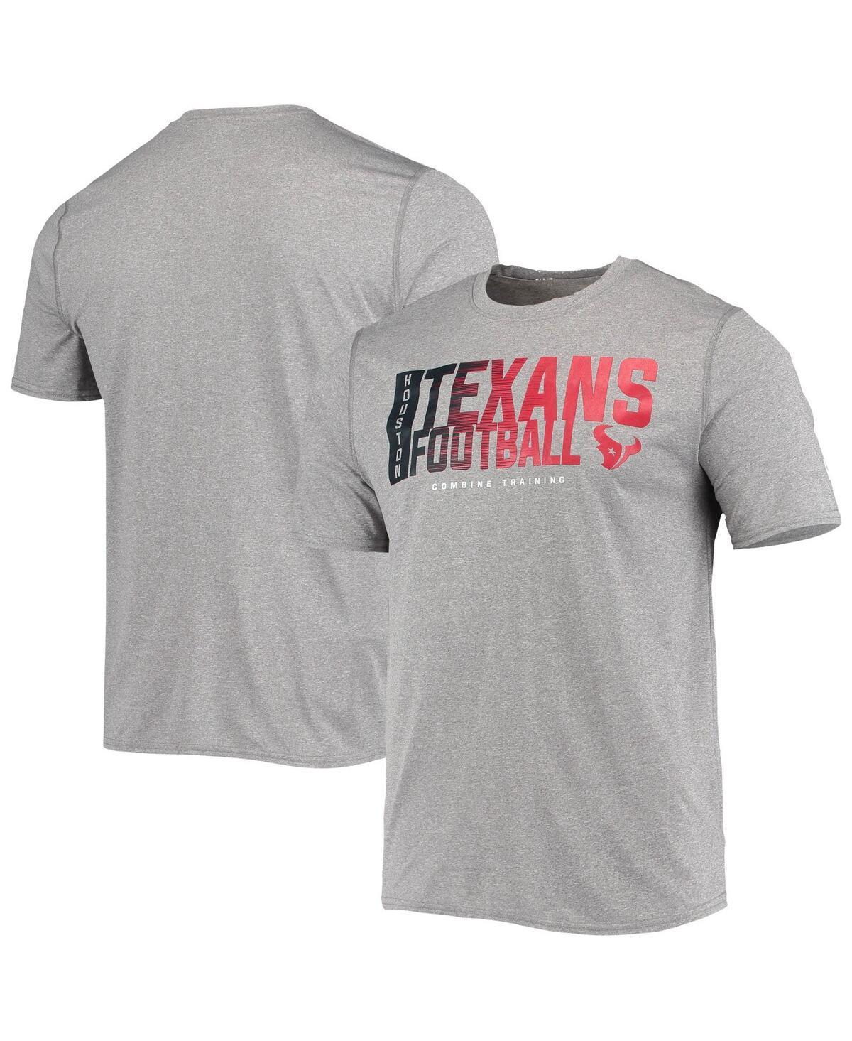 Mens New Era Heathered Gray Houston Texans Combine Authentic Game On T-shirt Product Image