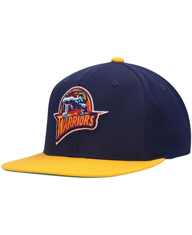 Mens Mitchell & Ness Navy Golden State Warriors Hardwood Classics Team Two-Tone 2.0 Snapback Hat - Navy Product Image