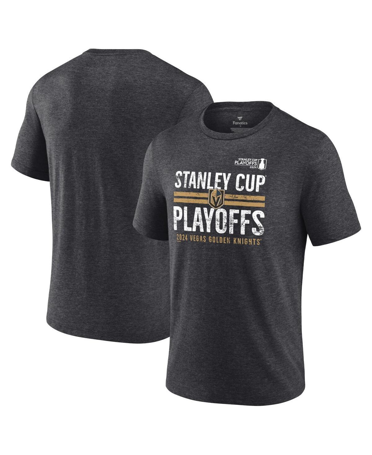 Mens Fanatics Branded Heather Charcoal Vegas Golden Knights 2024 Stanley Cup Playoffs Crossbar Tri-Blend T-Shirt Product Image