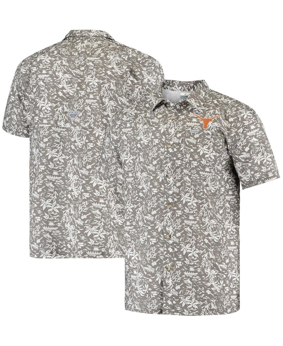 Mens Columbia Gray Texas Longhorns Super Slack Tide Button-Up Shirt Product Image