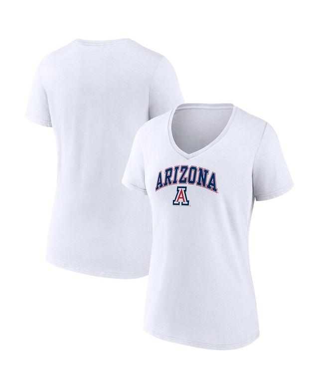 Womens Fanatics White Arizona Wildcats Evergreen Campus V-Neck T-shirt Product Image