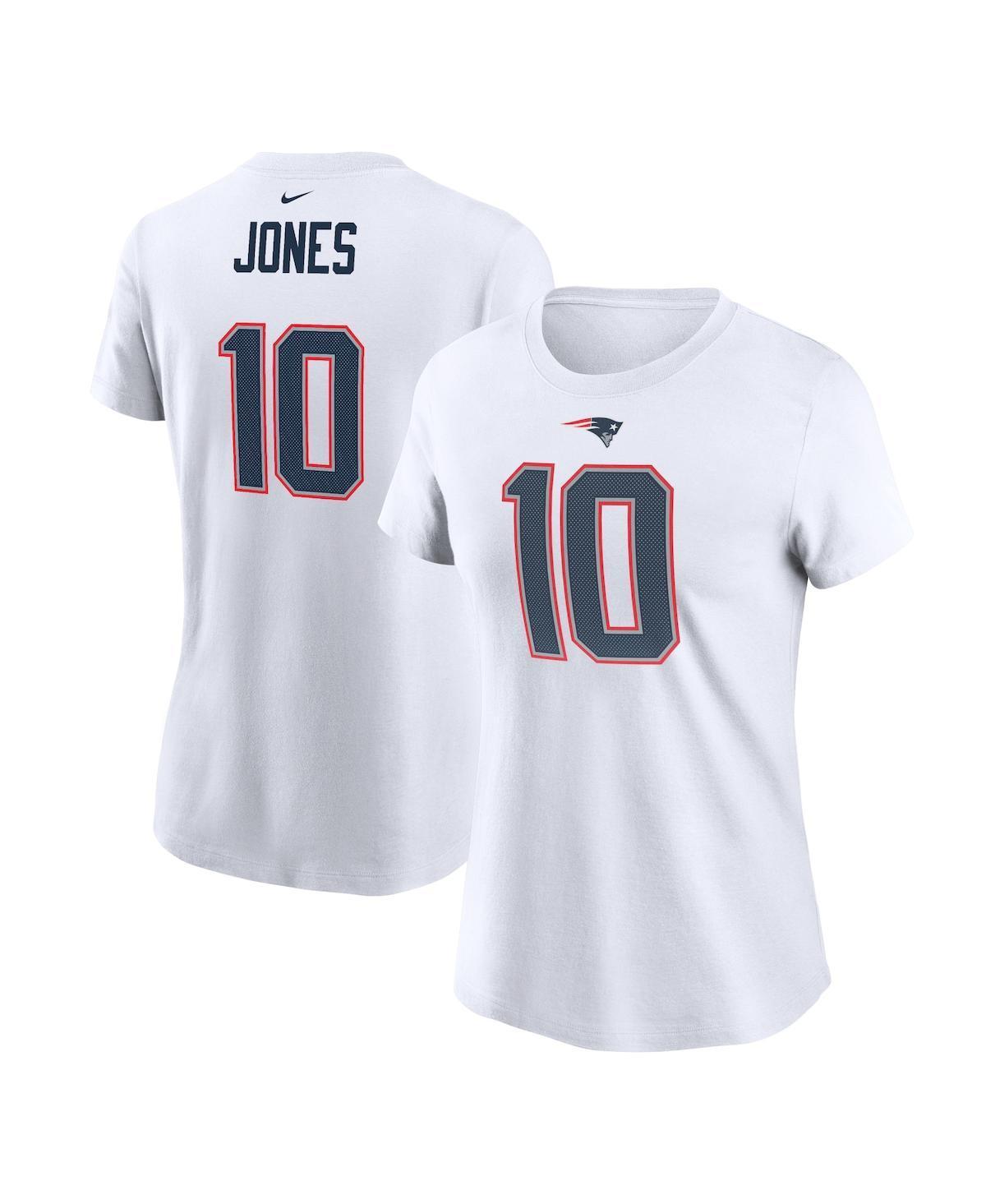 Womens Nike Mac Jones New England Patriots Player Name & Number T-Shirt Product Image