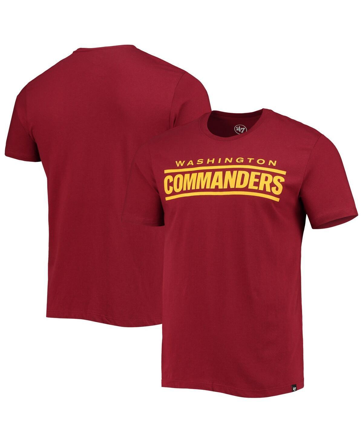 Mens 47 Burgundy Washington Commanders Wordmark Imprint Super Rival T-shirt Product Image