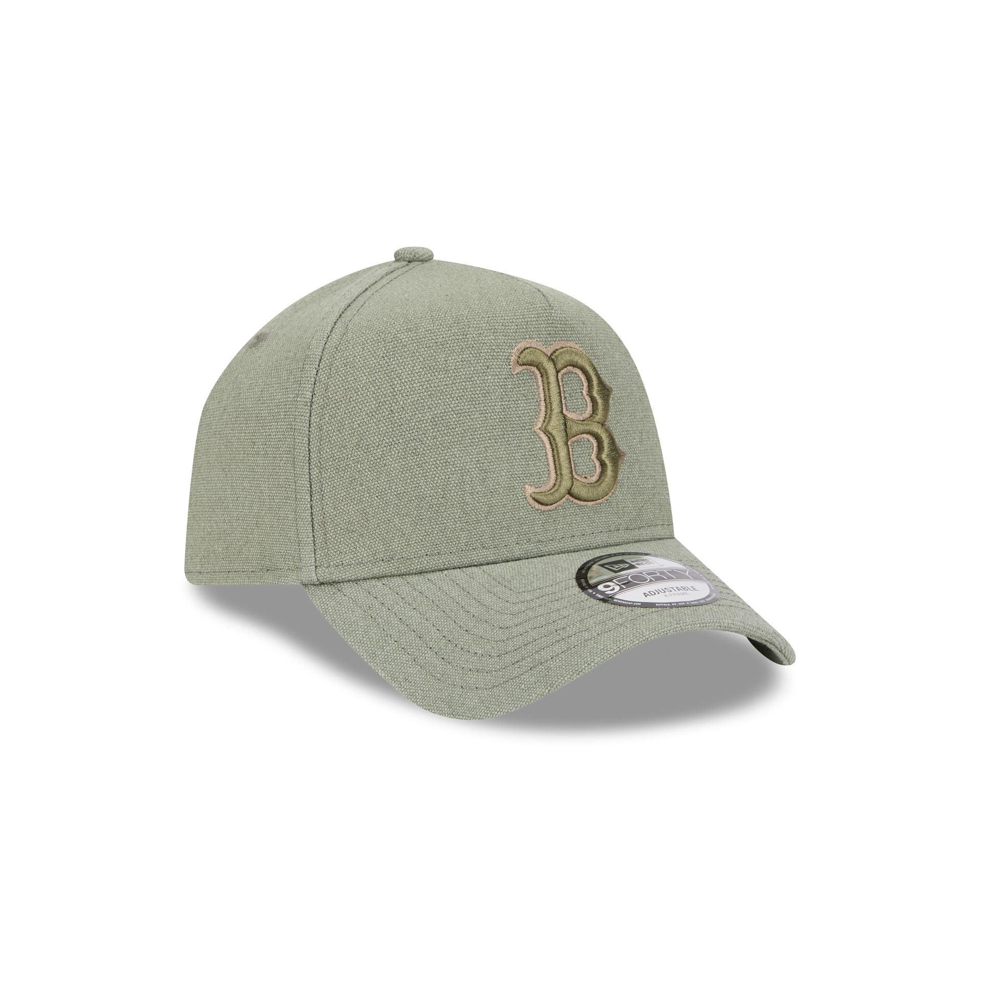 Boston Red Sox Logo Essentials Olive 9FORTY A-Frame Snapback Hat Male Product Image