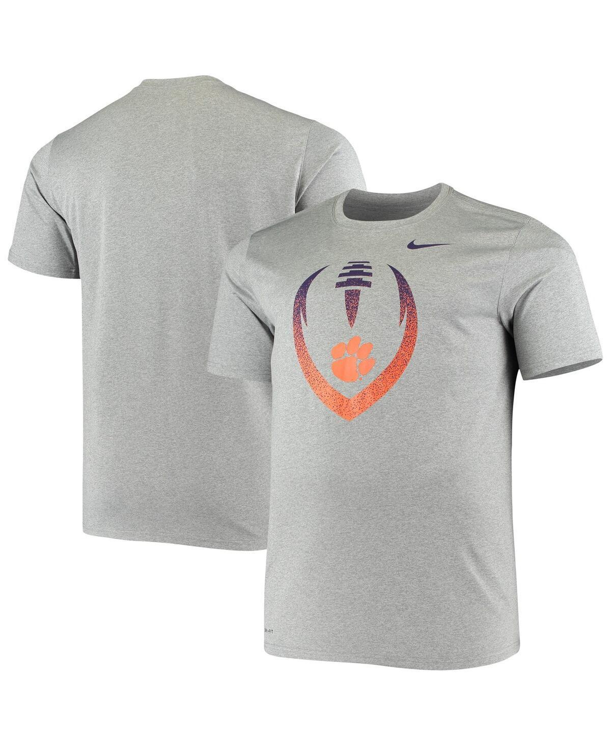 Mens Nike Heathered Charcoal Clemson Tigers Big and Tall Legend Football Icon Performance T-shirt Product Image