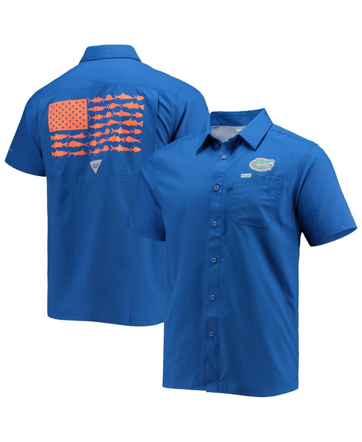 Mens Columbia Pfg Royal Florida Gators Slack Tide Camp Button-Up Shirt Product Image