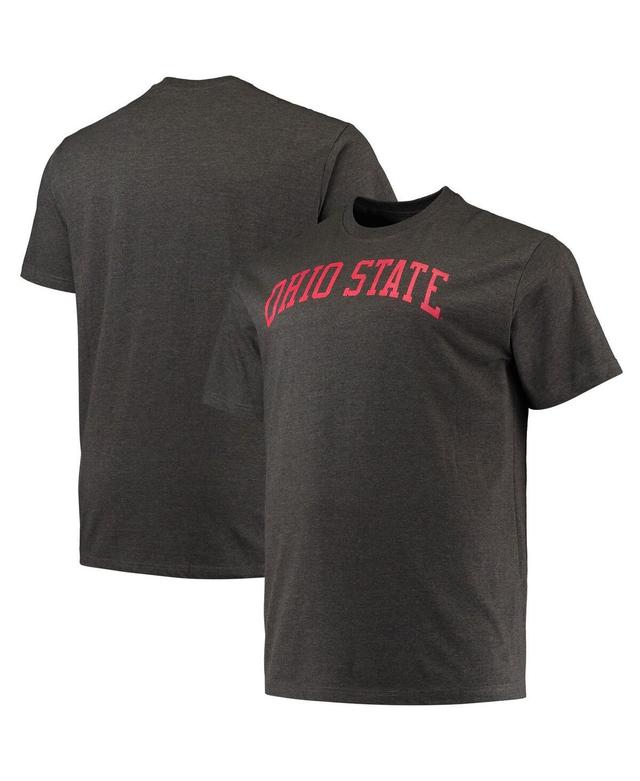 Mens Champion Heathered Charcoal Ohio State Buckeyes Big & Tall Arch Team Logo T-Shirt Product Image