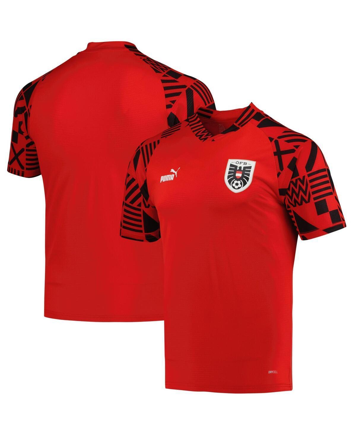 Mens Puma Red Austria National Team Pre-Match Raglan DryCELL V-Neck Top - Red Product Image