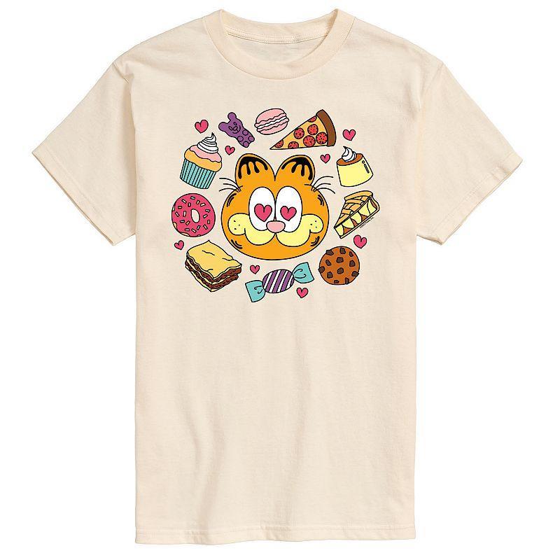 Mens Garfield Hearts Food Graphic Tee Product Image