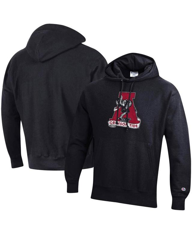 Mens Champion Black Alabama Crimson Tide Vault Logo Reverse Weave Pullover Hoodie Product Image