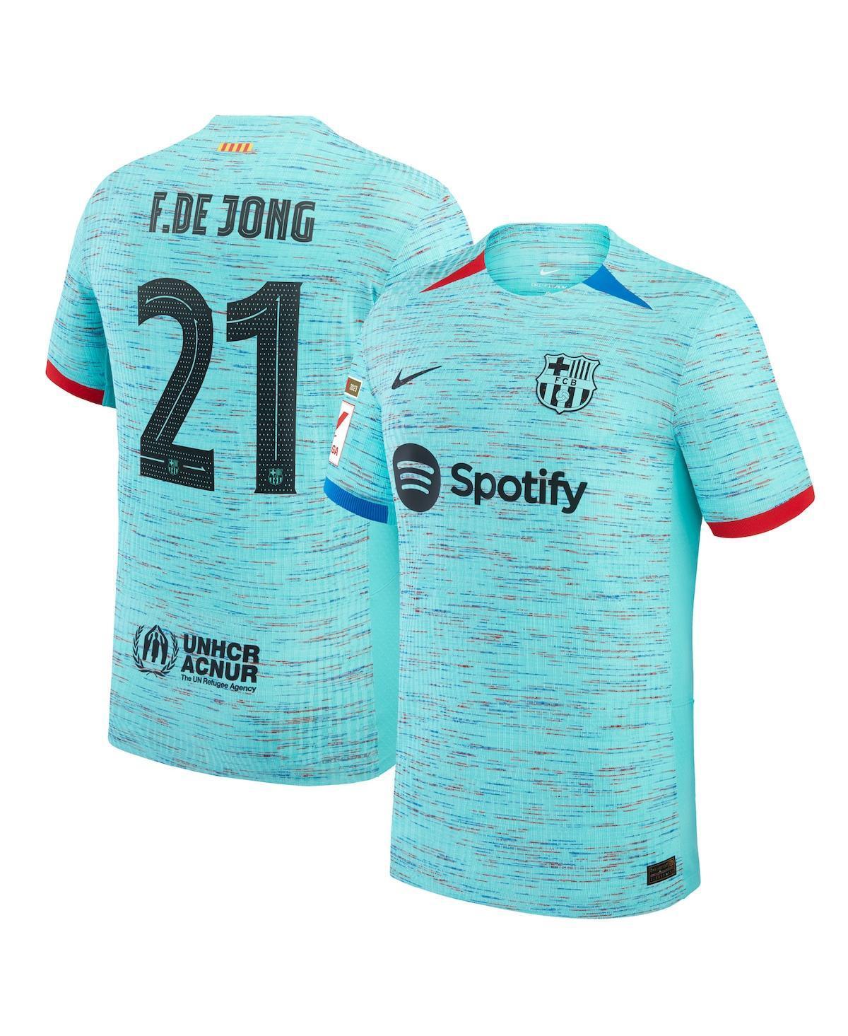 Mens Nike Frenkie de Jong Aqua Barcelona 2023/24 Third Authentic Jersey Bar Turquoise A Product Image