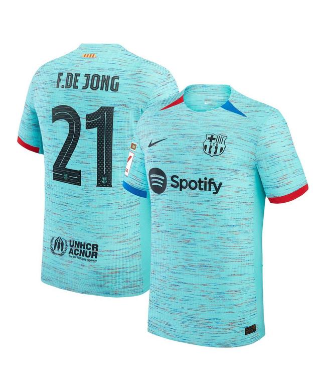 Mens Nike Frenkie de Jong Aqua Barcelona 2023/24 Third Authentic Jersey Bar Turquoise A Product Image