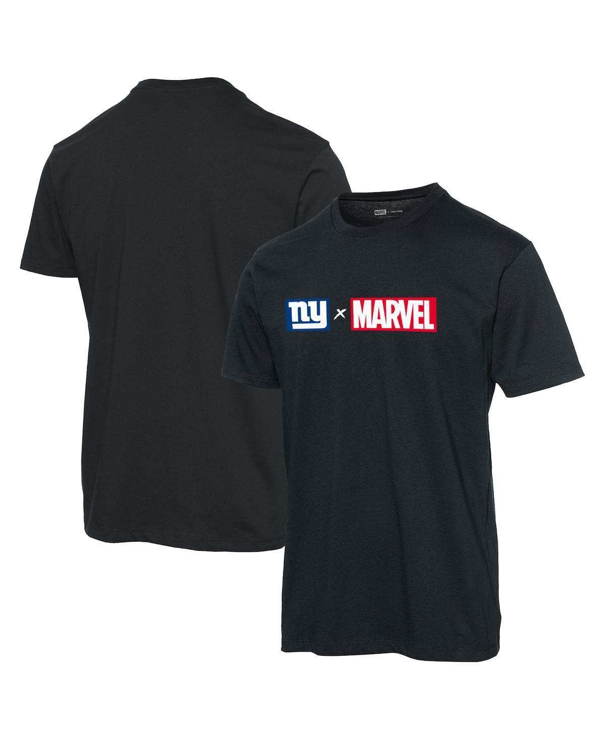 Mens Junk Food Black New York Giants Marvel Logo T-shirt Product Image