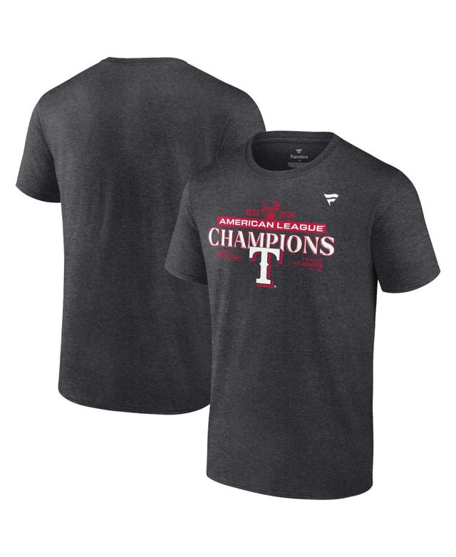 Mens Fanatics Heather Charcoal Texas Rangers 2023 American League Champions Locker Room T-shirt Product Image