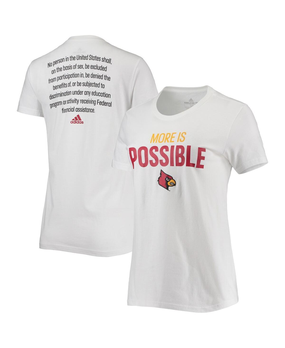 Womens adidas White Louisville Cardinals More Is Possible T-shirt Product Image