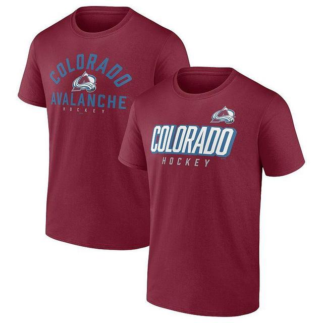 Mens Fanatics Branded Burgundy Colorado Avalanche Wordmark Two-Pack T-Shirt Set Product Image