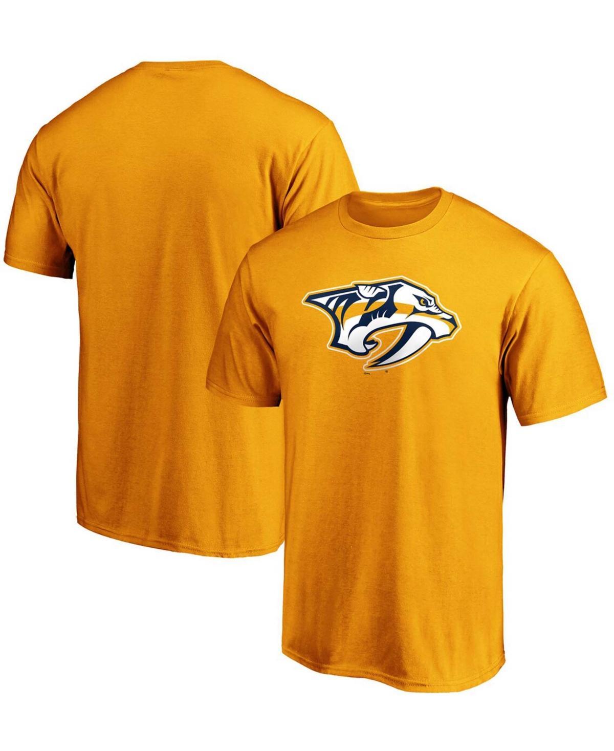 Mens Gold Nashville Predators Team Primary Logo T-shirt Product Image